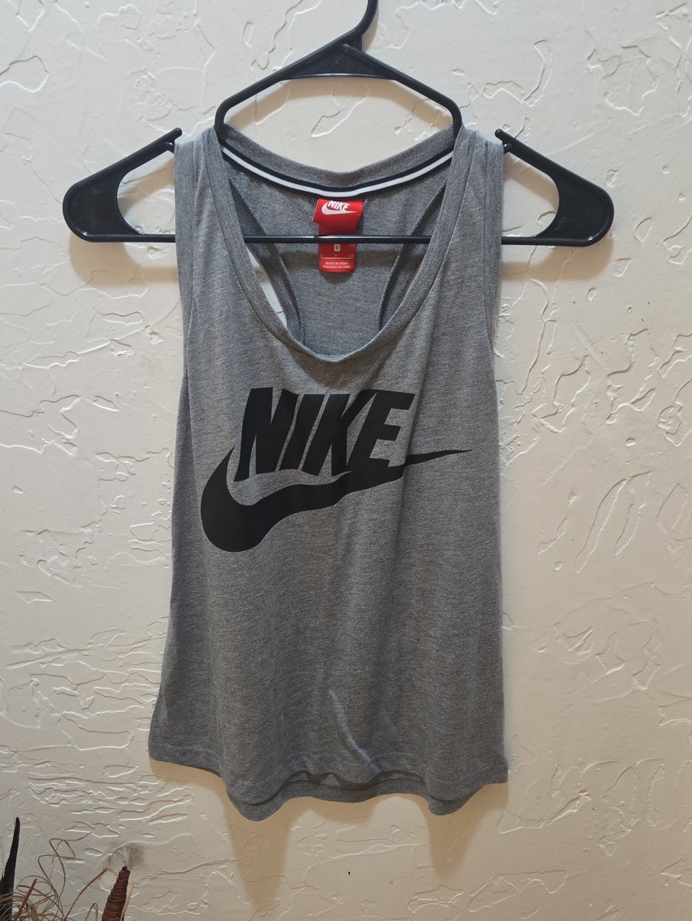 Nike Gray Tank Top with Black Swoosh